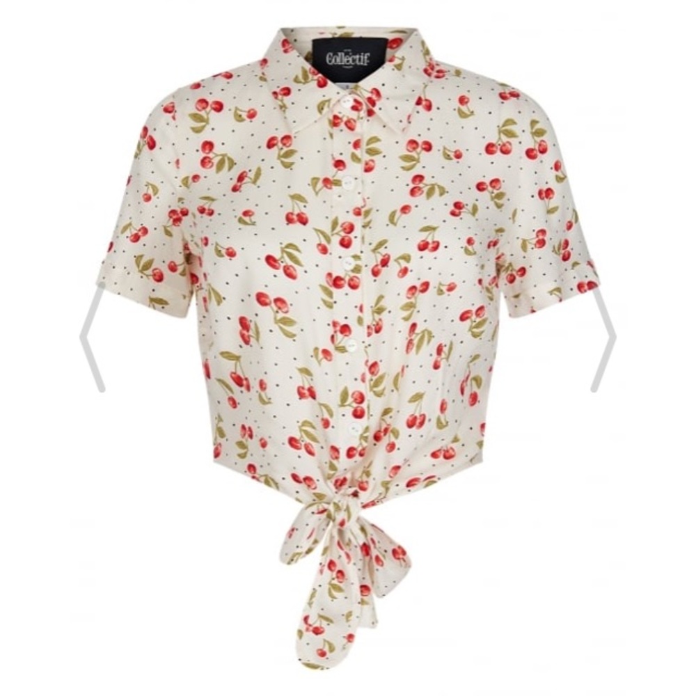 Collectif Sammy Cherry tie shirt